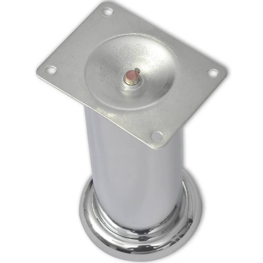 Set 4 Gambe Rotonde Per Sofa Cromate 180 mm