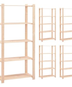 Scaffali A 5 Livelli 5 Pz 80x38x170 Cm In Massello Pino 250 kg