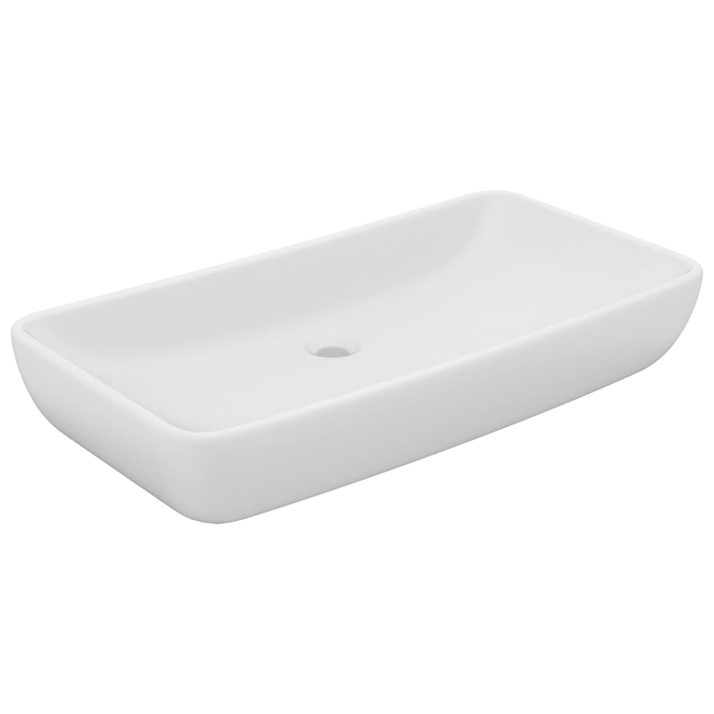 Lavandino Luxury Rettangolare Bianco Opaco 71x38cm Ceramica - Image 5