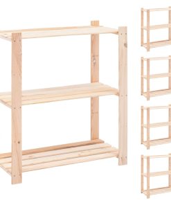 Scaffali A 3 Livelli 5 Pz 80x38x90 Cm In Massello Pino 150 kg