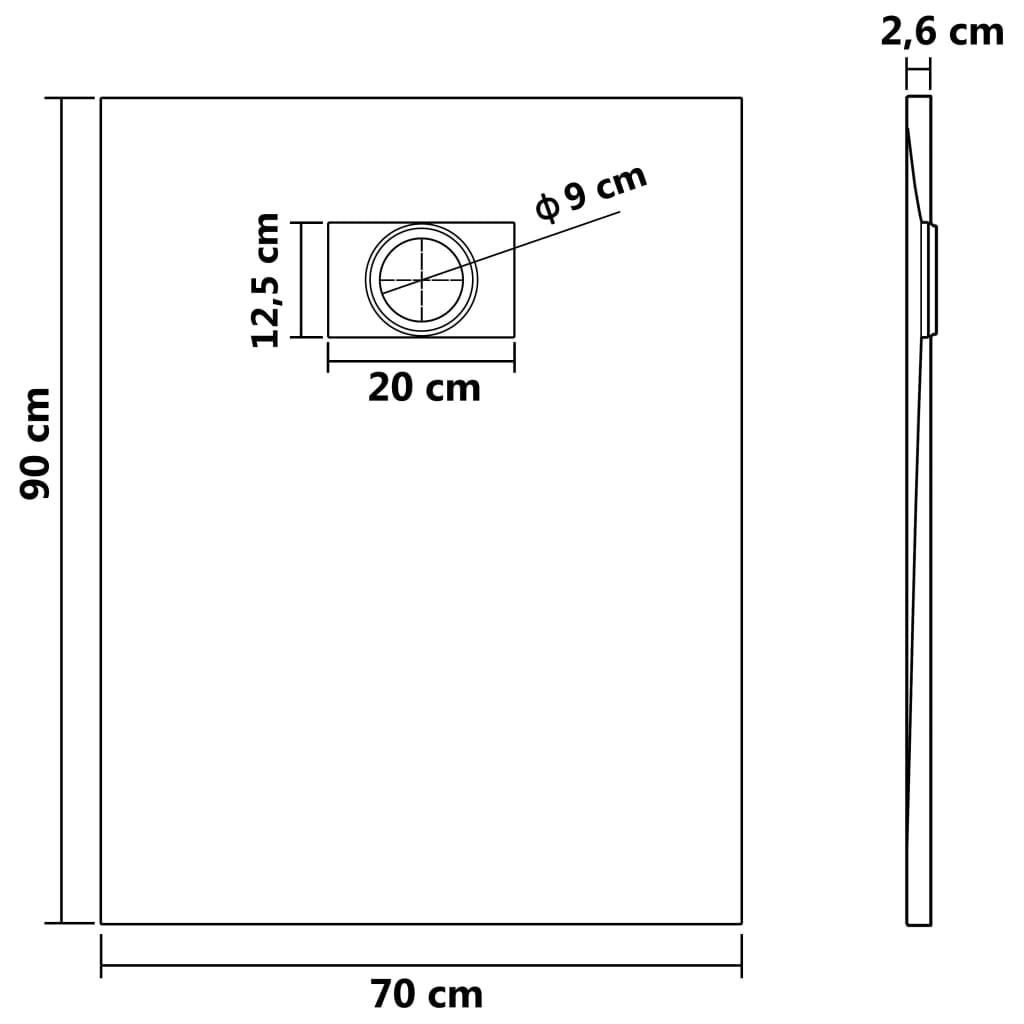 Piatto Doccia In Smc Nero 90x70 cm - Image 5