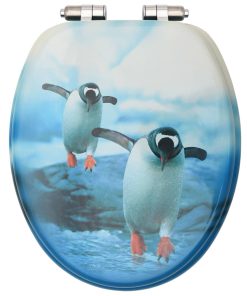Tavoletta Wc Con Coperchio Chiusura Morbida Mdf Design Pinguino