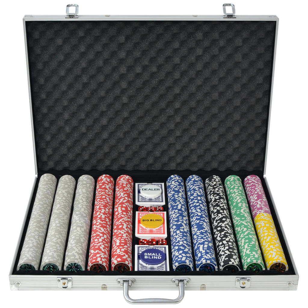 Set Da Poker Con 1000 Chips Laser Alluminio