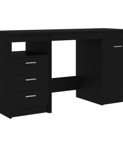 Scrivania Nera 140x50x76 Cm In Truciolato