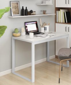 Scrivania Per Computer Bianca 110x60x73 Cm In Legno Multistrato