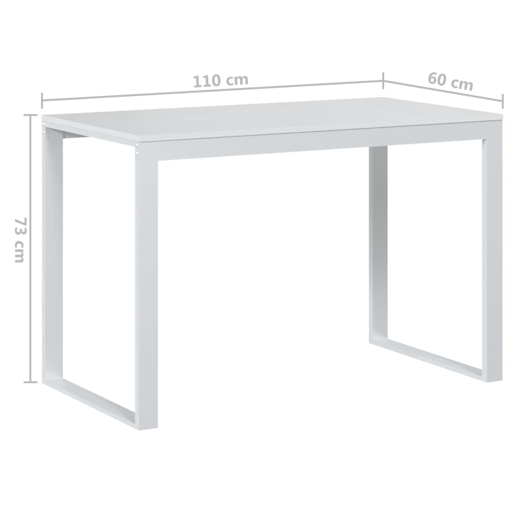 Scrivania Per Computer Bianca 110x60x73 Cm In Legno Multistrato - Image 2