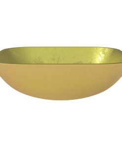 Lavandino In Vetro 42x42x14 Cm Oro