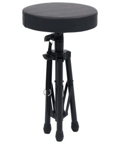Set Supporto Per Tastiera A Doppia Staffa Con Sgabello Nero