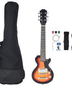 Chitarra Elettrica Da Bambini Con Custodia Marrone Nera 3/4 30"