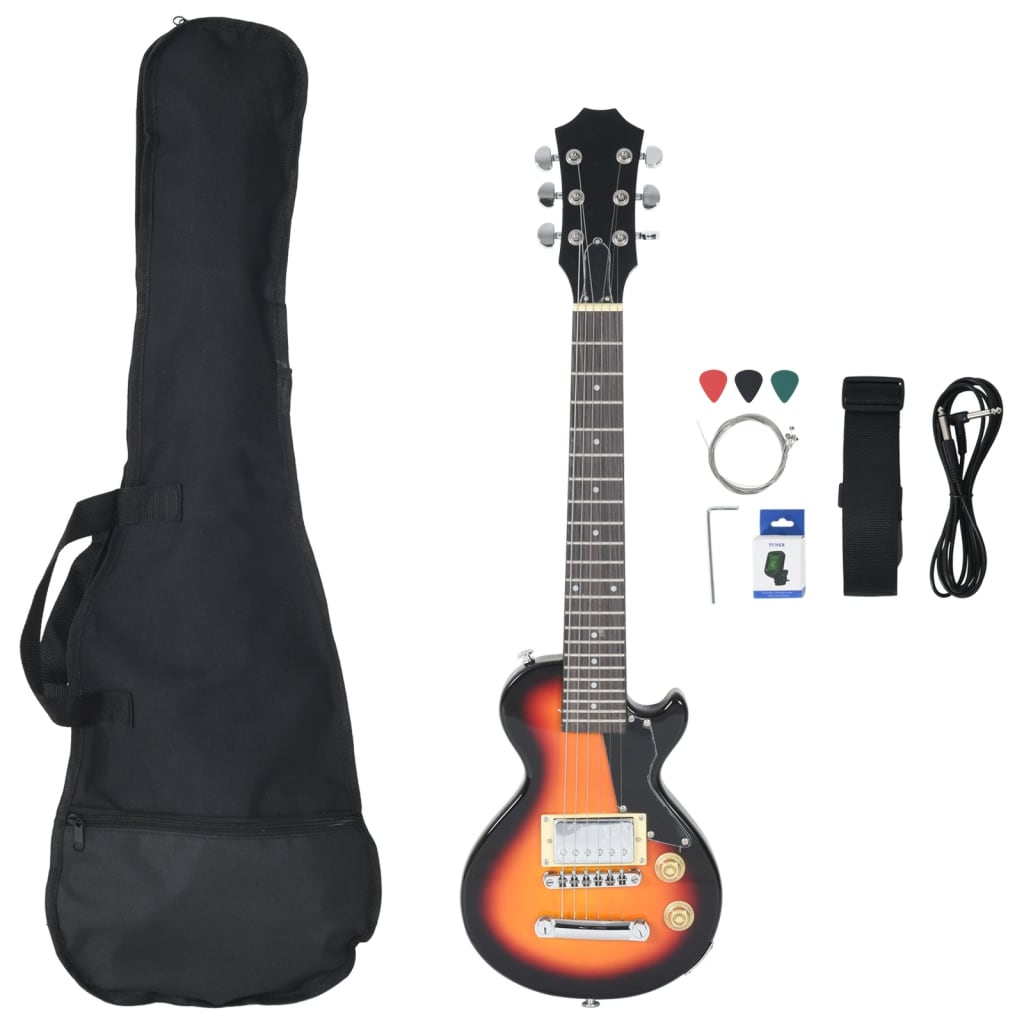 Chitarra Elettrica Da Bambini Con Custodia Marrone Nera 3/4 30"
