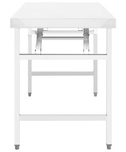 Tavolo Da Lavoro Cucina Pieghevole 85x60x80 Cm In Acciaio Inox
