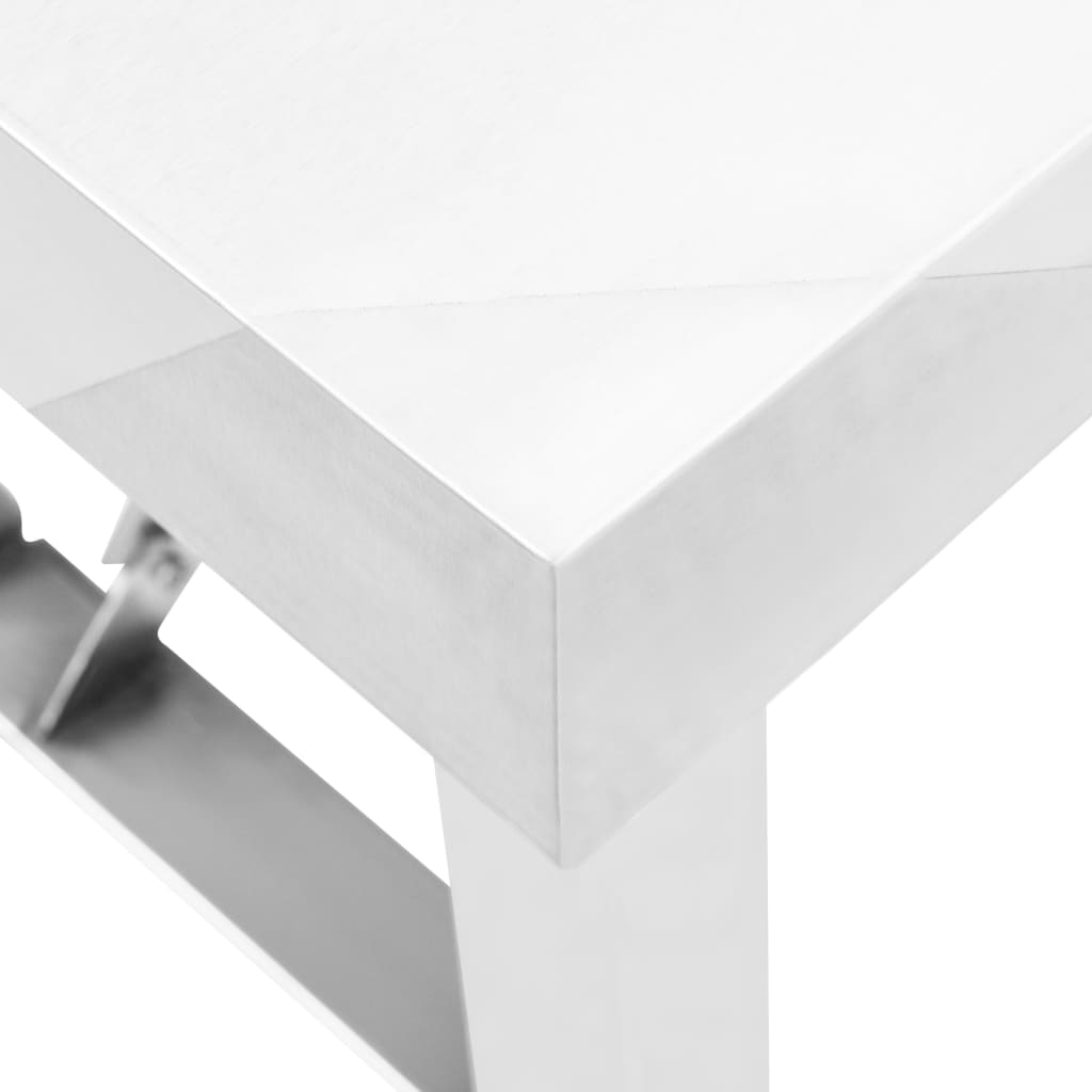 Tavolo Da Lavoro Cucina Pieghevole 100x60x80 Cm In Acciaio Inox