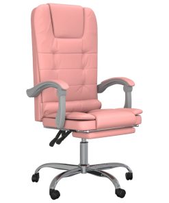 Poltrona Da Ufficio Massaggiante Reclinabile Rosa In Similpelle