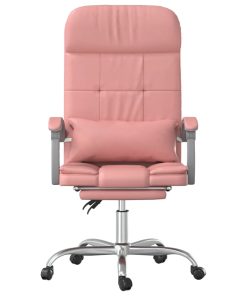 Poltrona Da Ufficio Massaggiante Reclinabile Rosa In Similpelle