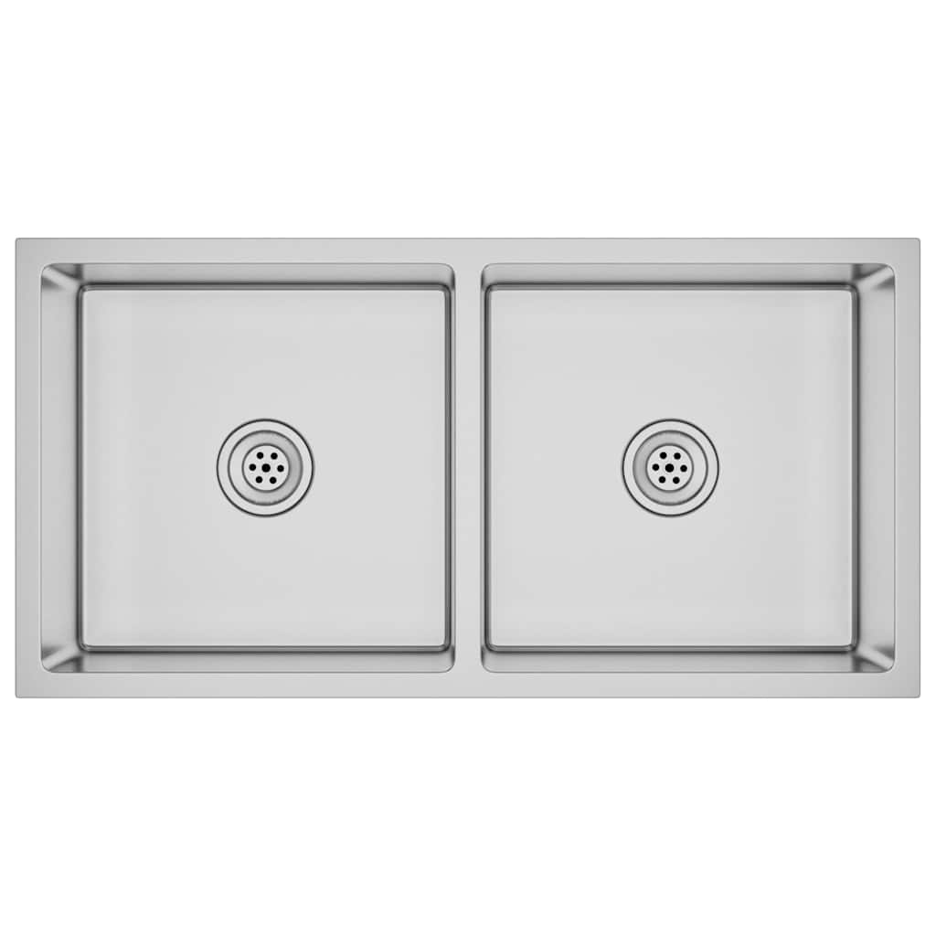 Lavello Da Cucina Lavorato A Mano In Acciaio Inox - Image 6