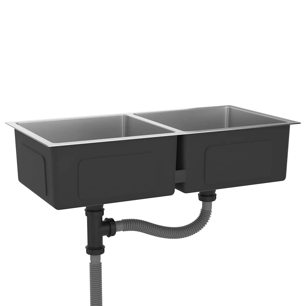 Lavello Da Cucina Lavorato A Mano In Acciaio Inox - Image 4