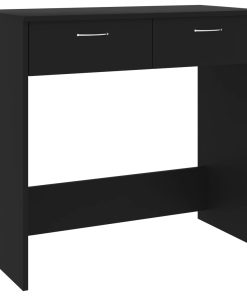 Scrivania Nera 80x40x75 Cm In Legno Multistrato