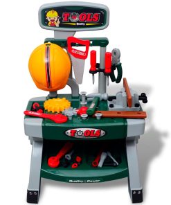 Gioco Per Bambini Banco Da Lavoro Con Attrezzi Verde E Grigio