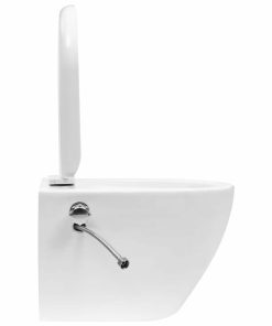 Wc A Muro Senza Bordo Con Sciacquone Nascosto Ceramica Bianco