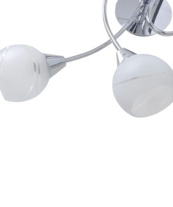 Lampada Da Soffitto Con Paralume In Vetro Per 5 Lampadine E14