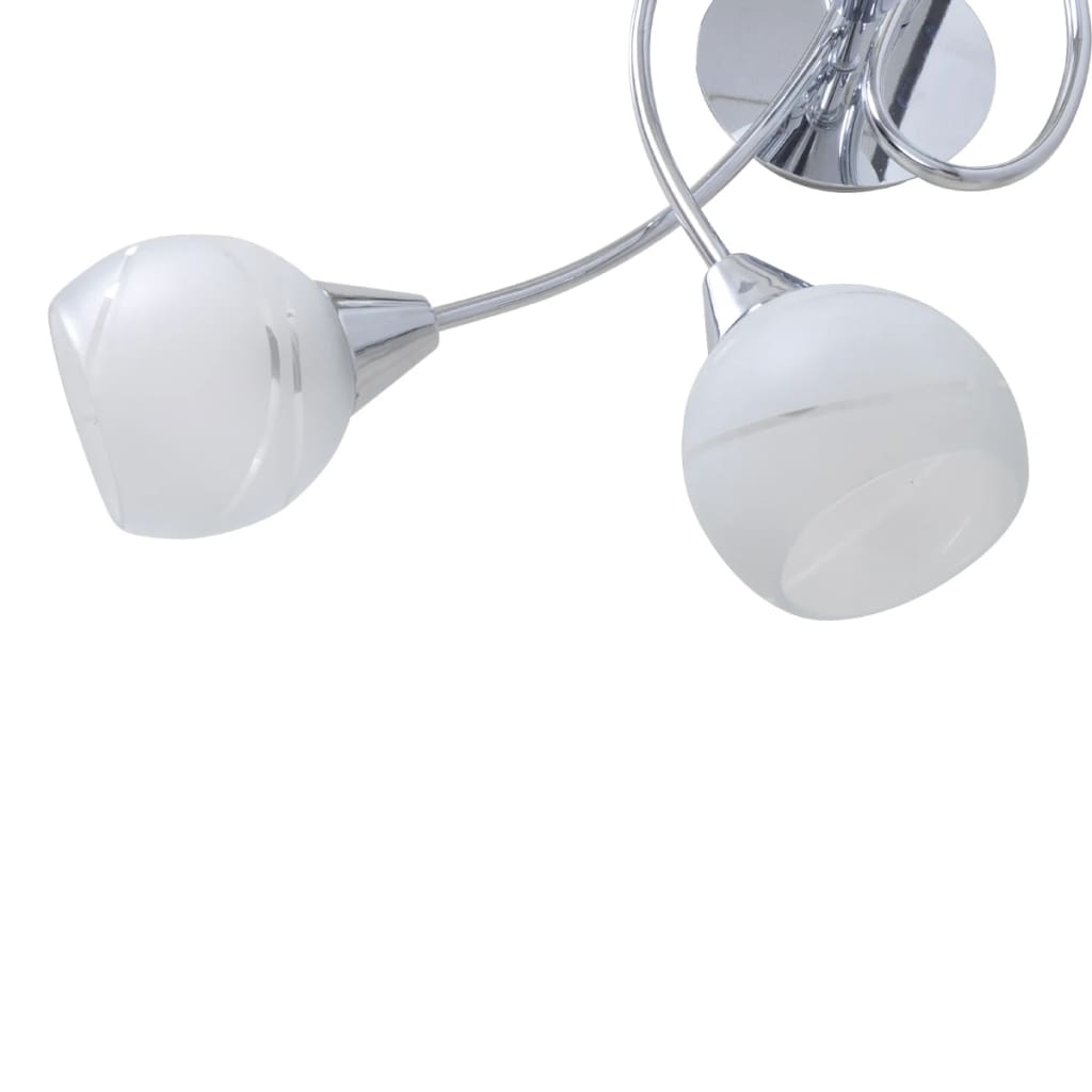 Lampada Da Soffitto Con Paralume In Vetro Per 5 Lampadine E14