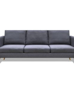 Divano A 3 Posti In Tessuto Grigio Scuro