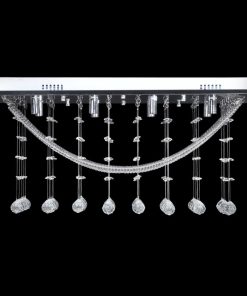 Lampada Da Soffitto Bianca Con Cristalli Di Vetro 8 X G9 29 cm