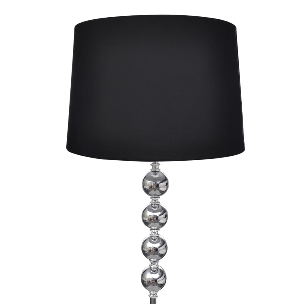 Lampada Da Pavimento Supporto Alto Decorazione A 4 Sfere Nera