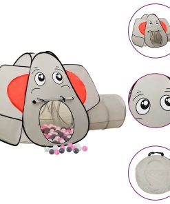 Tenda Gioco Bambini Elefante Grigio 250 Palline 174x86x101 cm
