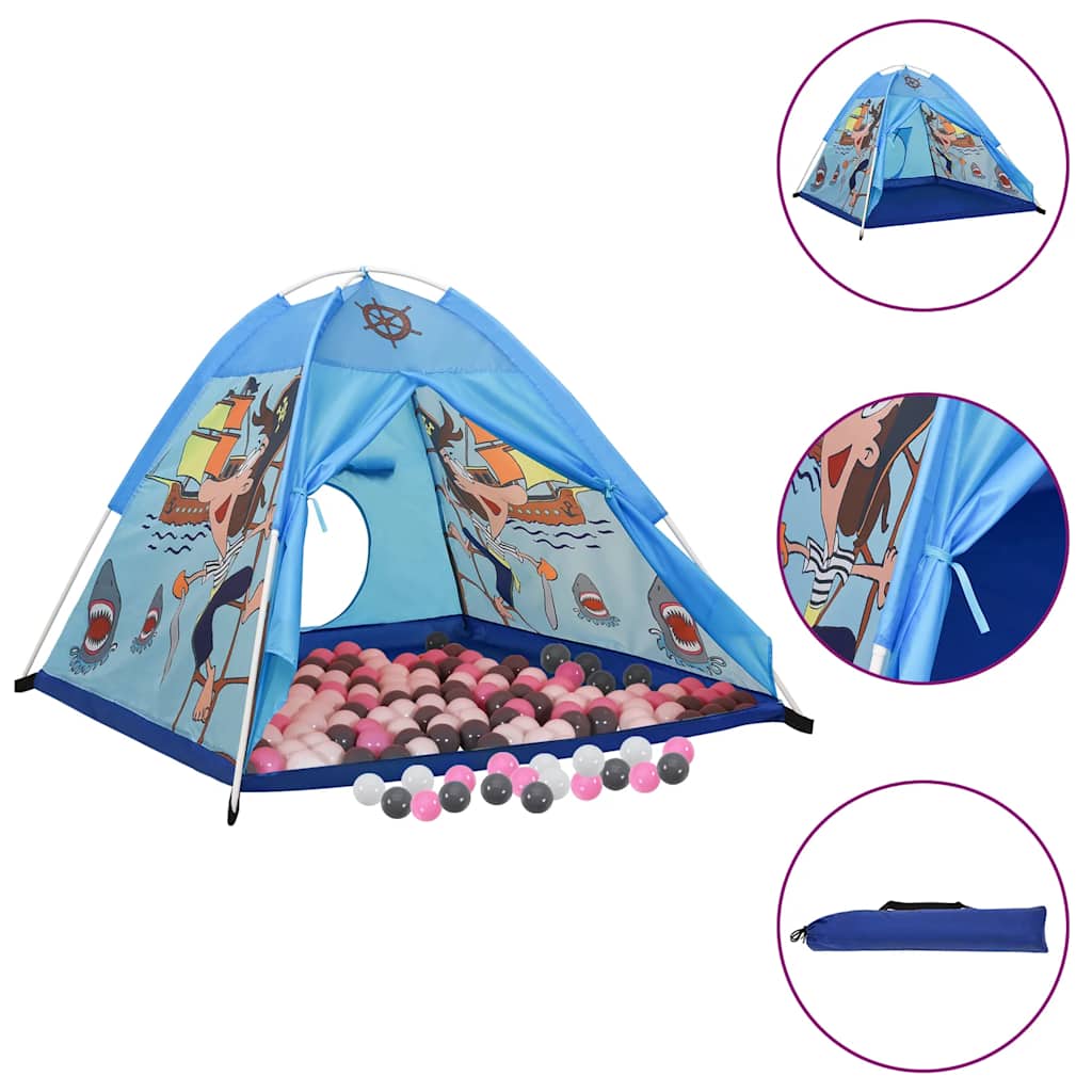 Tenda Da Gioco Per Bambini Blu Con 250 Palline 120x120x90 cm - Image 5