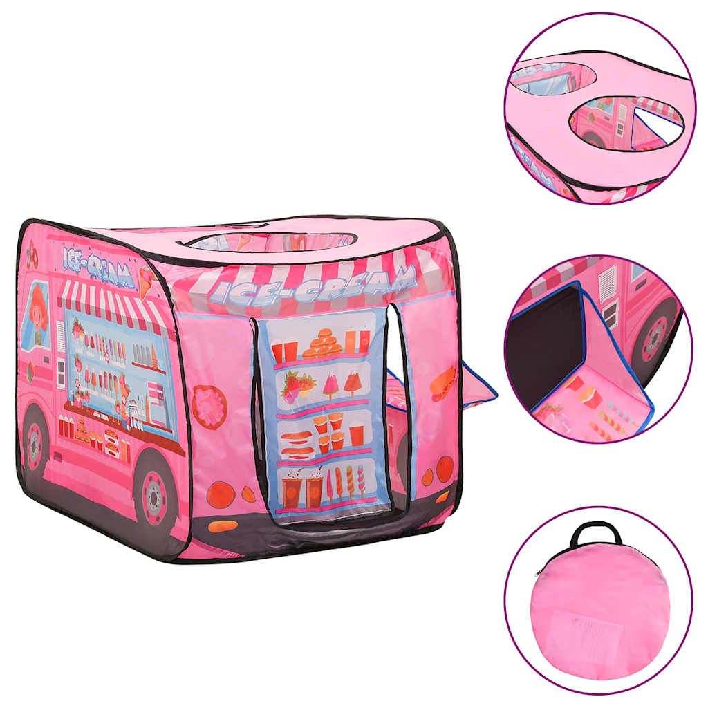 Tenda Da Gioco Per Bambini Rosa Con 250 Palline 70x112x70 cm - Image 5