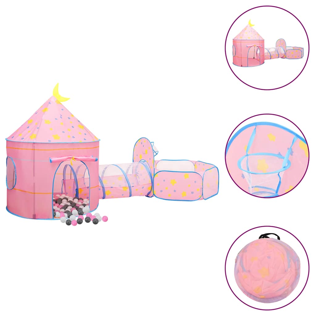 Tenda Da Gioco Per Bambini Rosa Con 250 Palline 301x120x128 cm - Image 4
