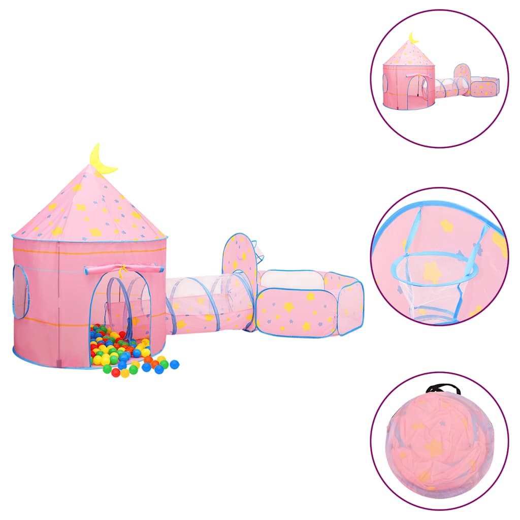 Tenda Da Gioco Per Bambini Rosa Con 250 Palline 301x120x128 cm - Image 5