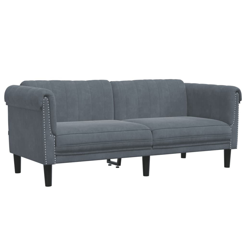 Set Di Divani 2 Pz Grigio Scuro In Velluto