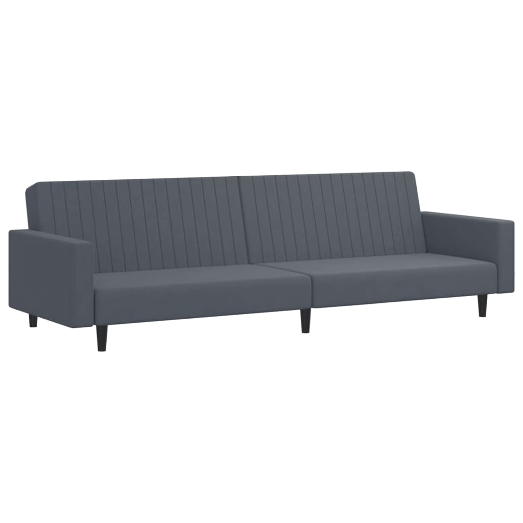 Set Di Divani 2 Pz Grigio Scuro In Velluto