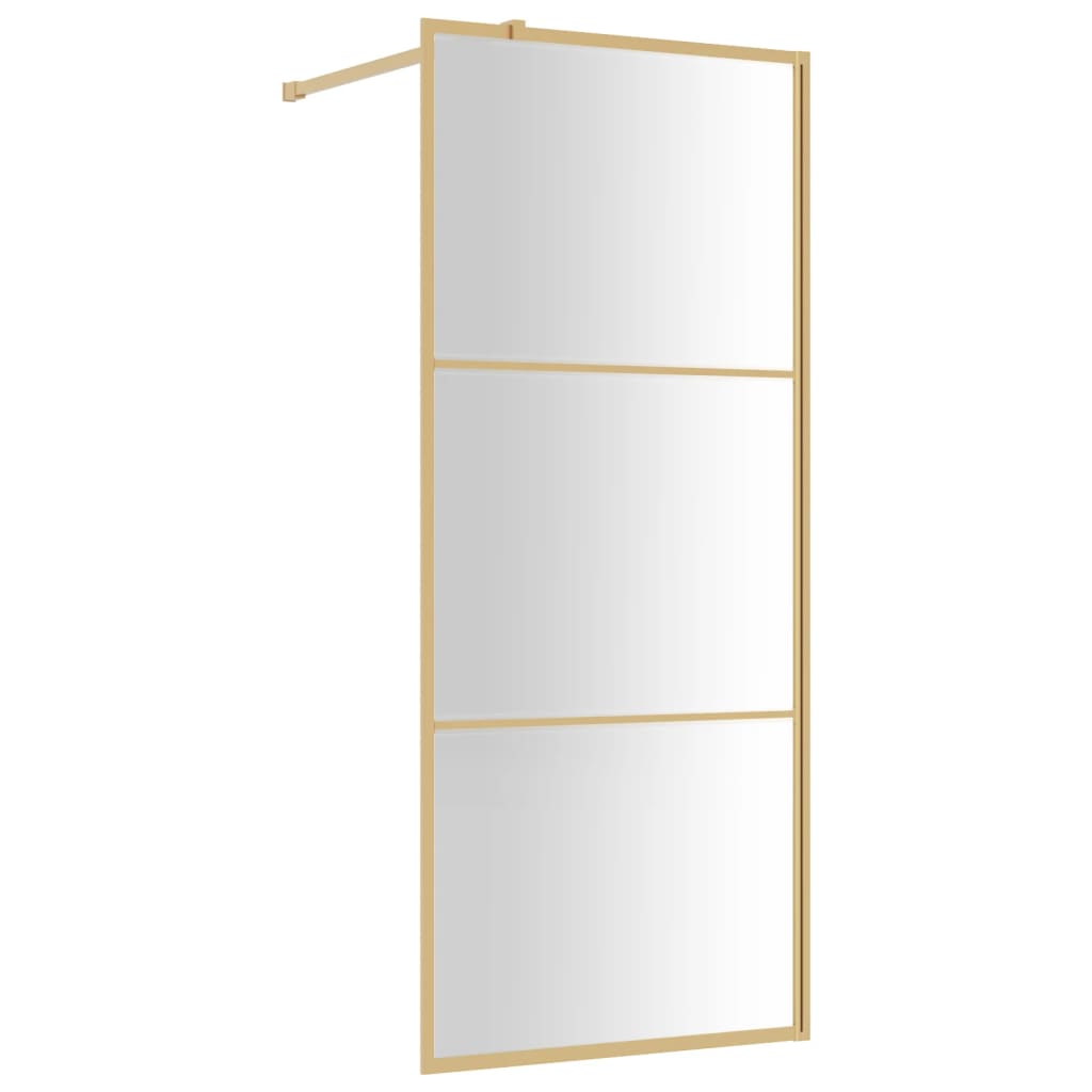 Parete Per Doccia WalK-In Vetro Trasparente Esg 90x195 Cm Oro