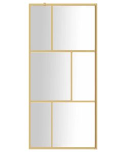 Parete Per Doccia WalK-In Vetro Trasparente Esg 90x195 Cm Oro
