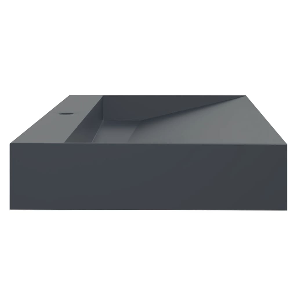 Lavandino 120x46x11 Cm Blocco In Marmo/minerale Antracite
