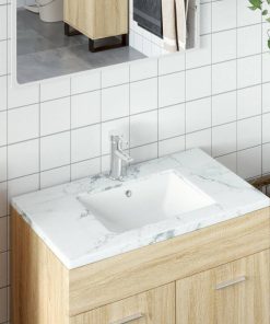 Lavandino Da Bagno Bianco 52x38,5x19,5 Cm Rettangolare Ceramica
