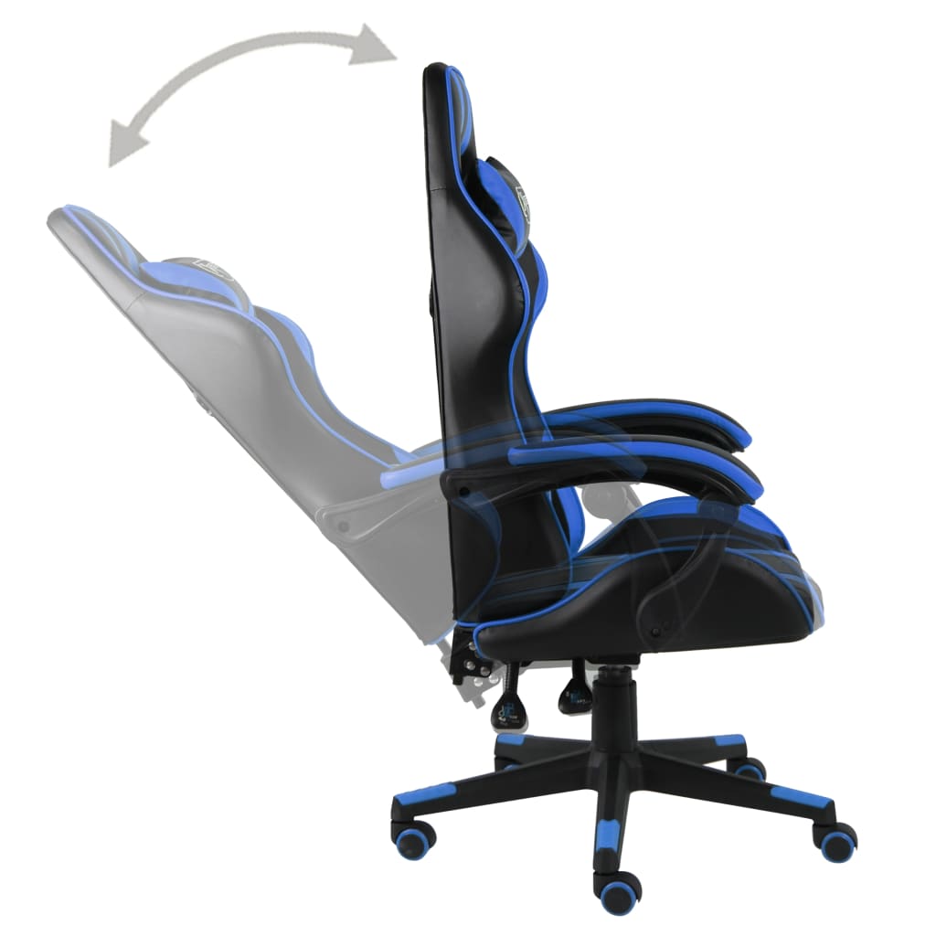 Sedia Da Gaming Nero E Blu In Similpelle - Image 4