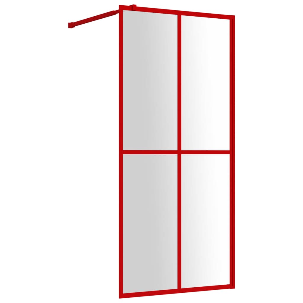 Parete Per Doccia WalK-In Vetro Trasparente Esg 100x195cm Rossa - Image 5