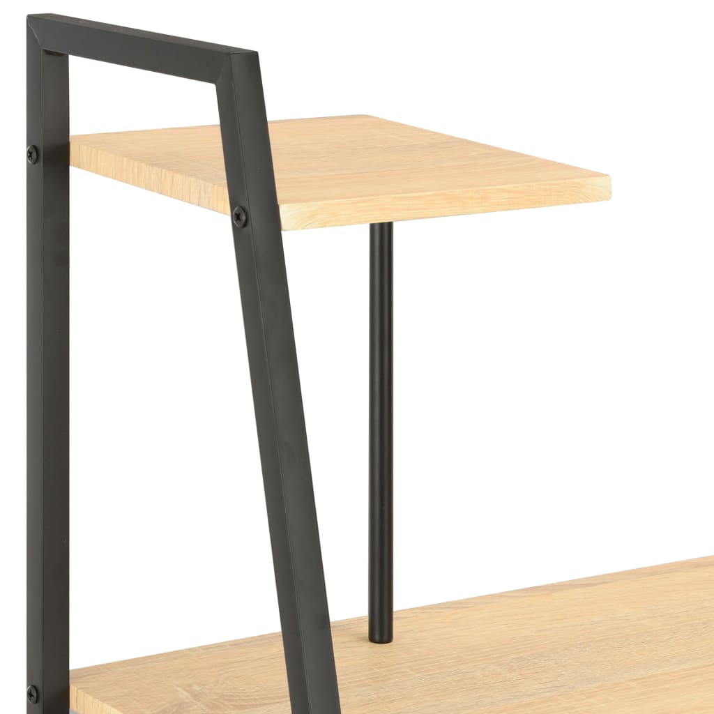 Scrivania Con Mensole Nera E Rovere 102x50x117 cm