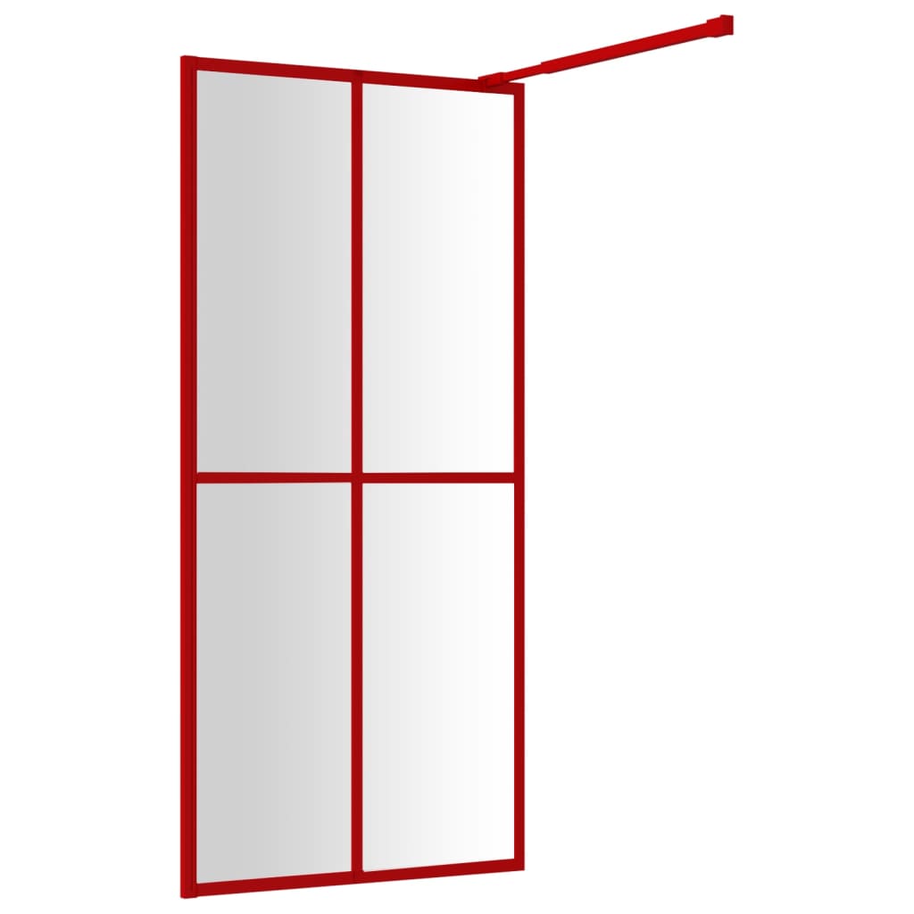 Parete Per Doccia WalK-In Vetro Trasparente Esg 100x195cm Rossa - Image 3