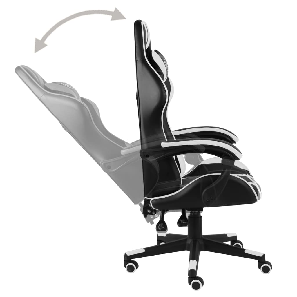 Sedia Da Gaming Nero E Bianco In Similpelle - Image 5