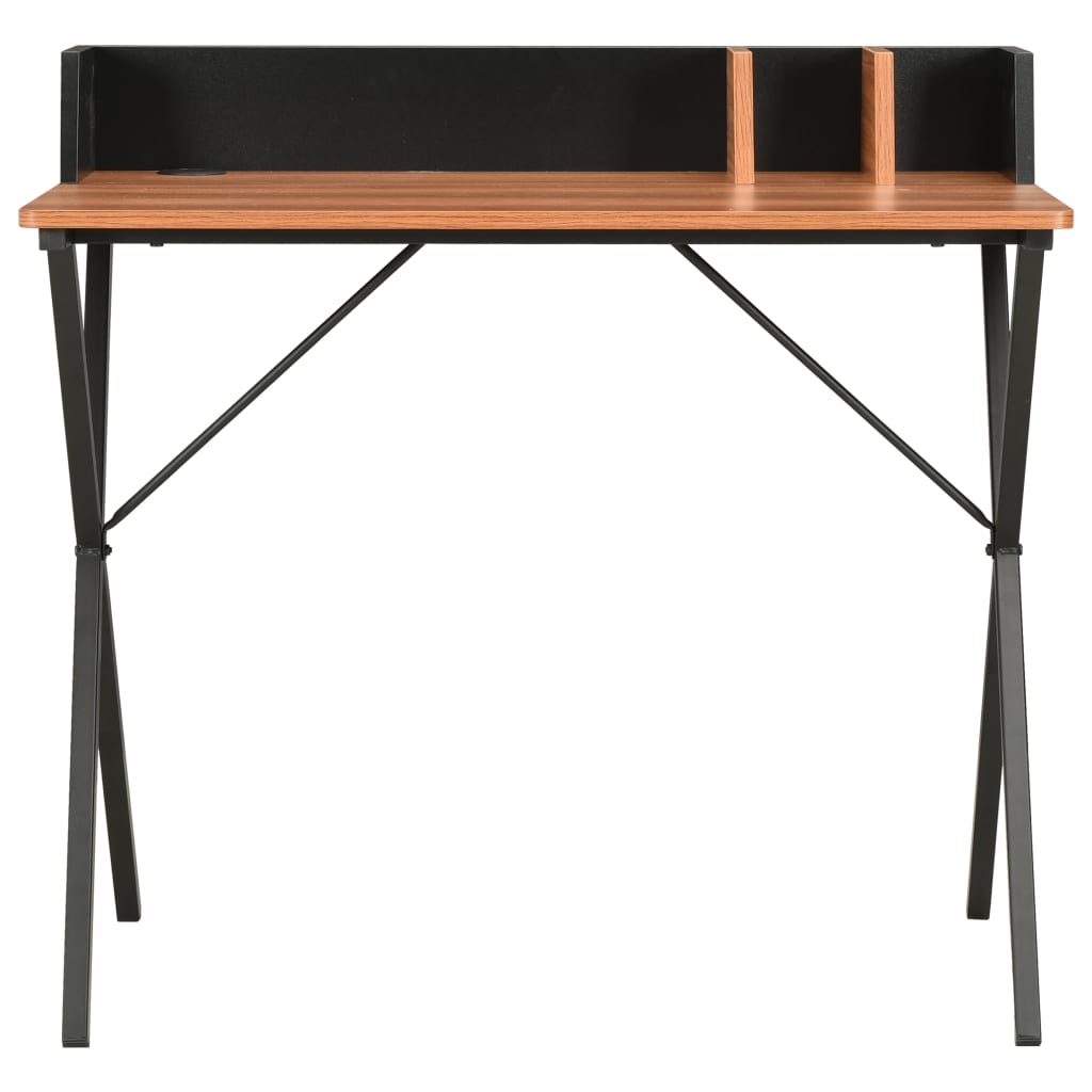 Scrivania Nera E Marrone 80x50x84 cm - Image 5
