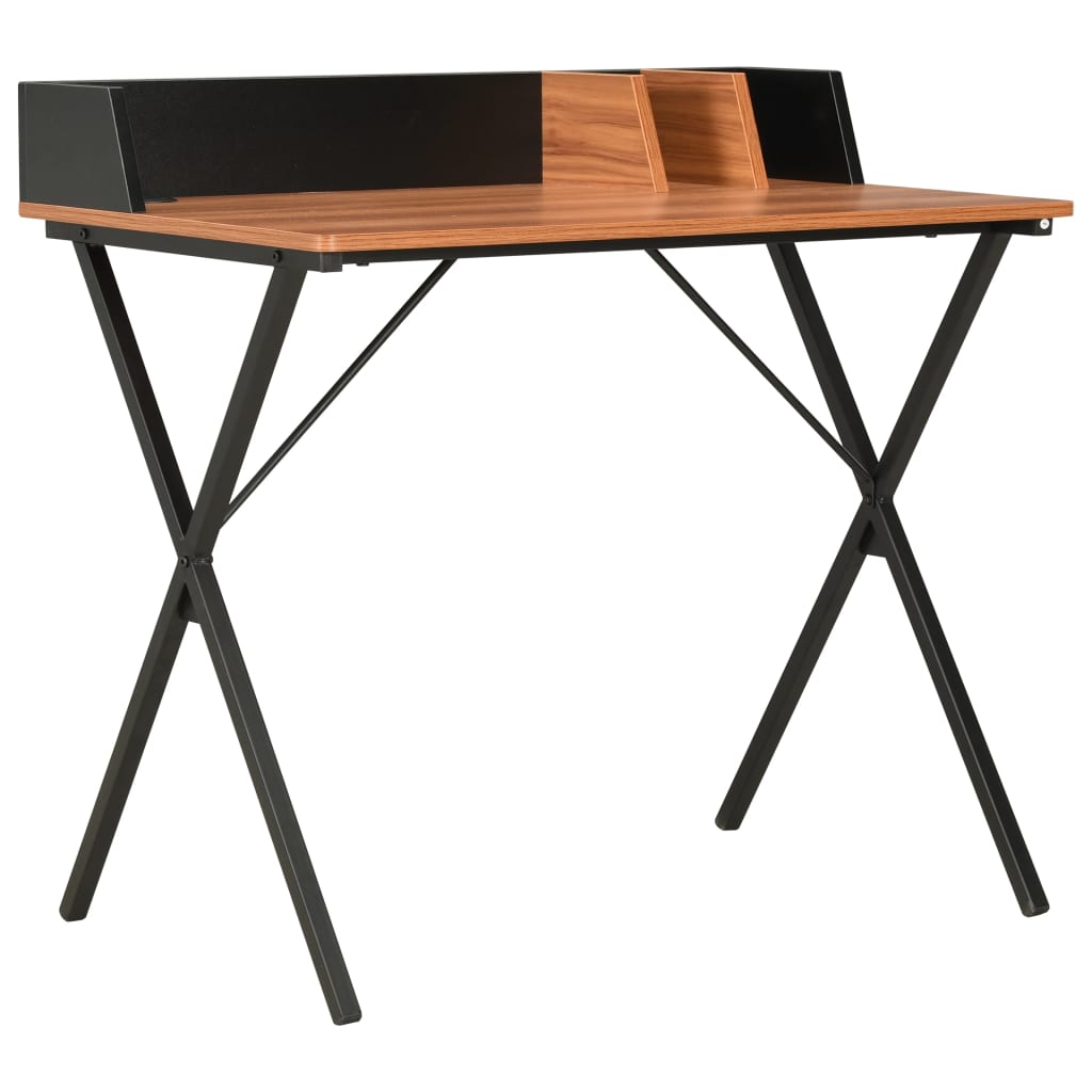 Scrivania Nera E Marrone 80x50x84 cm - Image 2