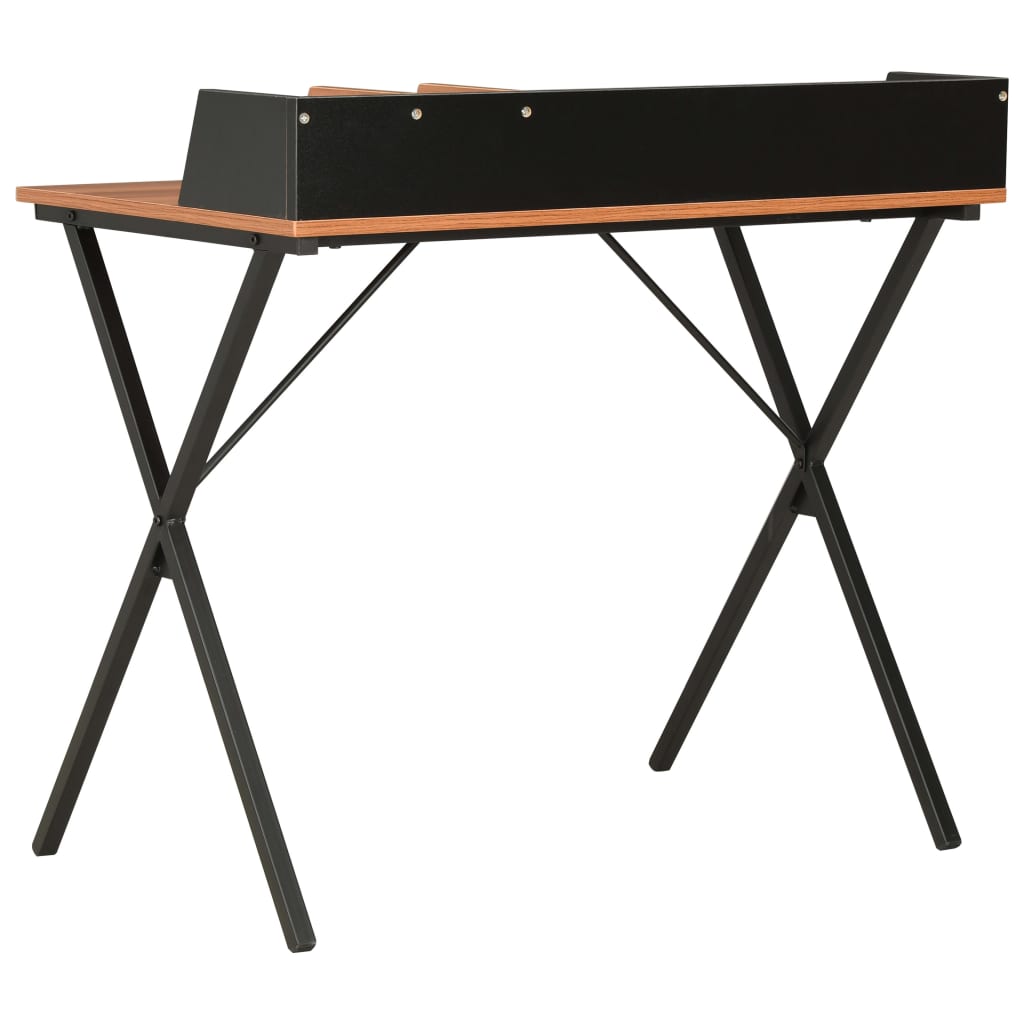 Scrivania Nera E Marrone 80x50x84 cm - Image 3
