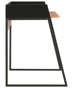 Scrivania Nera E Marrone 90x60x88 cm