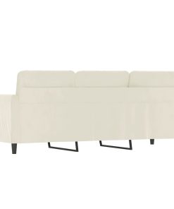 Divano A 3 Posti Crema 180 Cm In Velluto