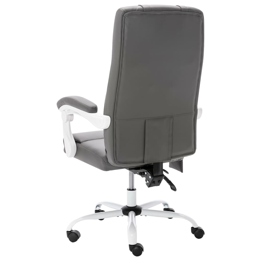 Sedia Massaggiante Da Ufficio Grigia In Similpelle - Image 6